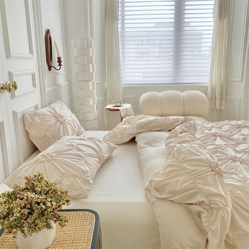 Parure de Lit à Fleurs Torsadées