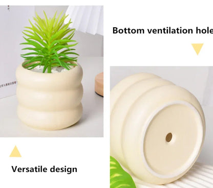 Pot de Fleurs en Céramique Blanc