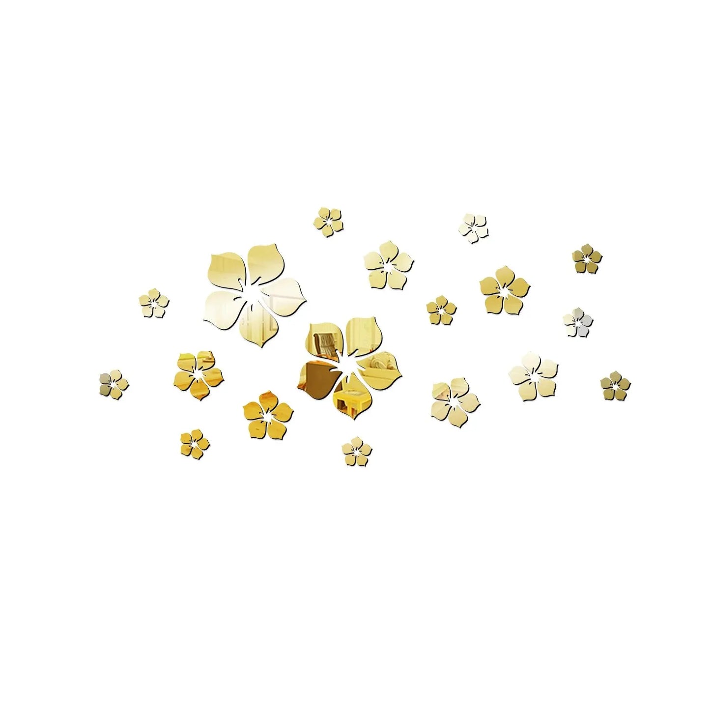 Miroir Décoratif Autocollant Fleurs