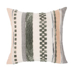 Housse de Coussin Bohème en chenille rayée