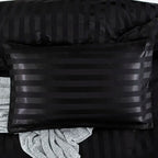 Parure Housse de couette rayée en Satin