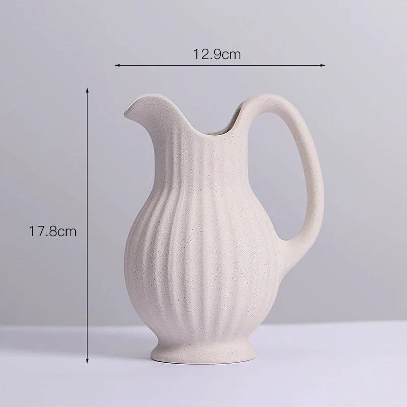 Vase en Céramique Blanc Design spiralé