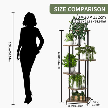 Etagère en Bois Plantes et Fleurs