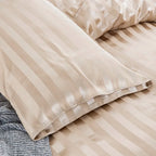 Parure Housse de couette rayée en Satin
