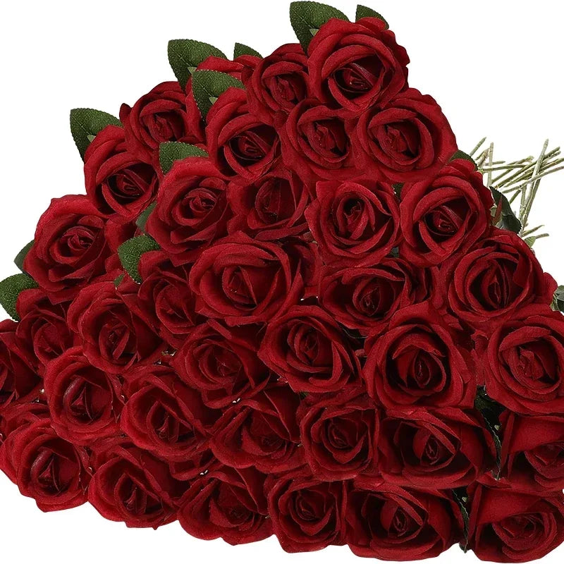 Fleur Artificielle Rose en Velours