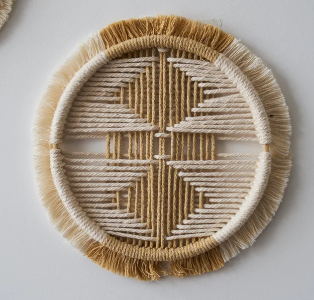 Panier Mural Rond Macramé