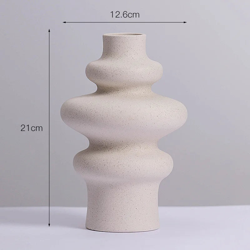Vase en Céramique Blanc Design spiralé