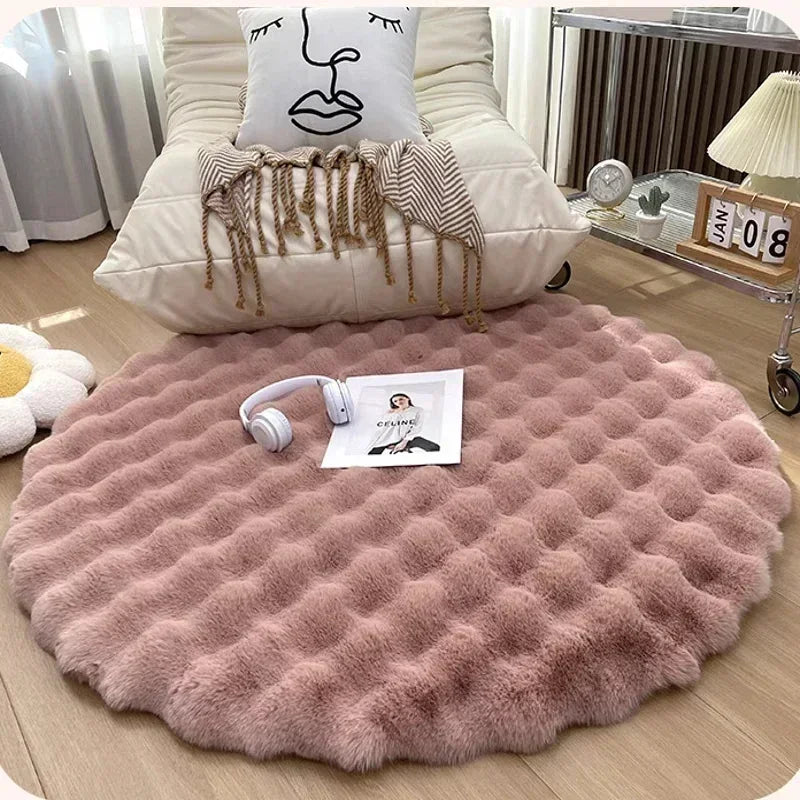 Tapis Rond en Peluche