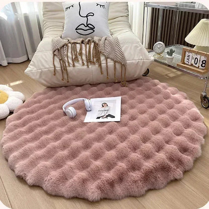 Tapis Rond en Peluche