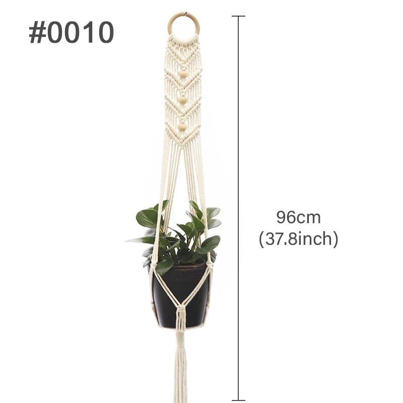 Macramé Mural Porte plantes - Paniers suspendus