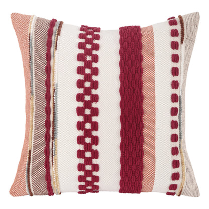 Housse de Coussin Bohème en chenille rayée