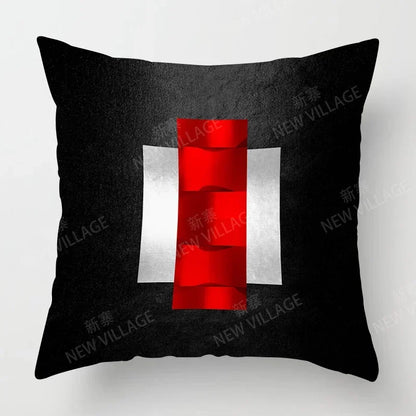 Housse de Coussin Rouge et Noir