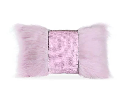 Housse de Coussin en Fourrure à paillettes