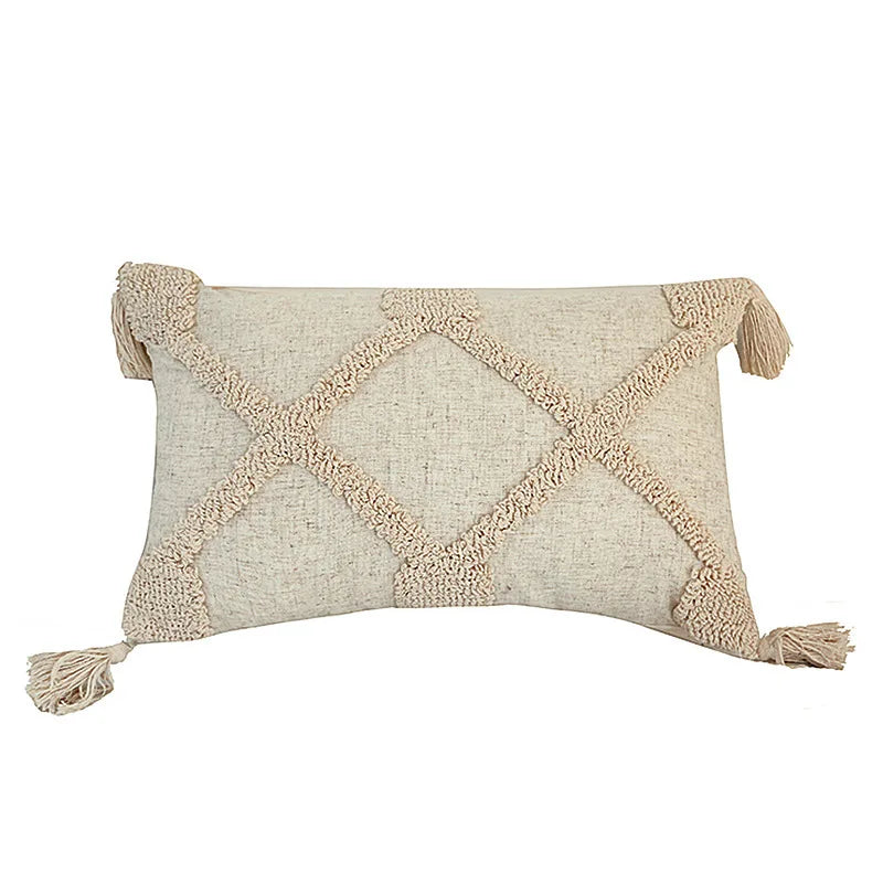 Housse de Coussin à Pompons style Bohème Nordique
