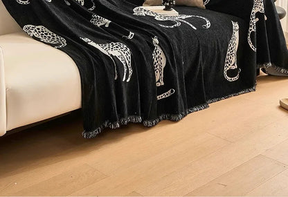 Housse de Canapé en Chenille Léopard