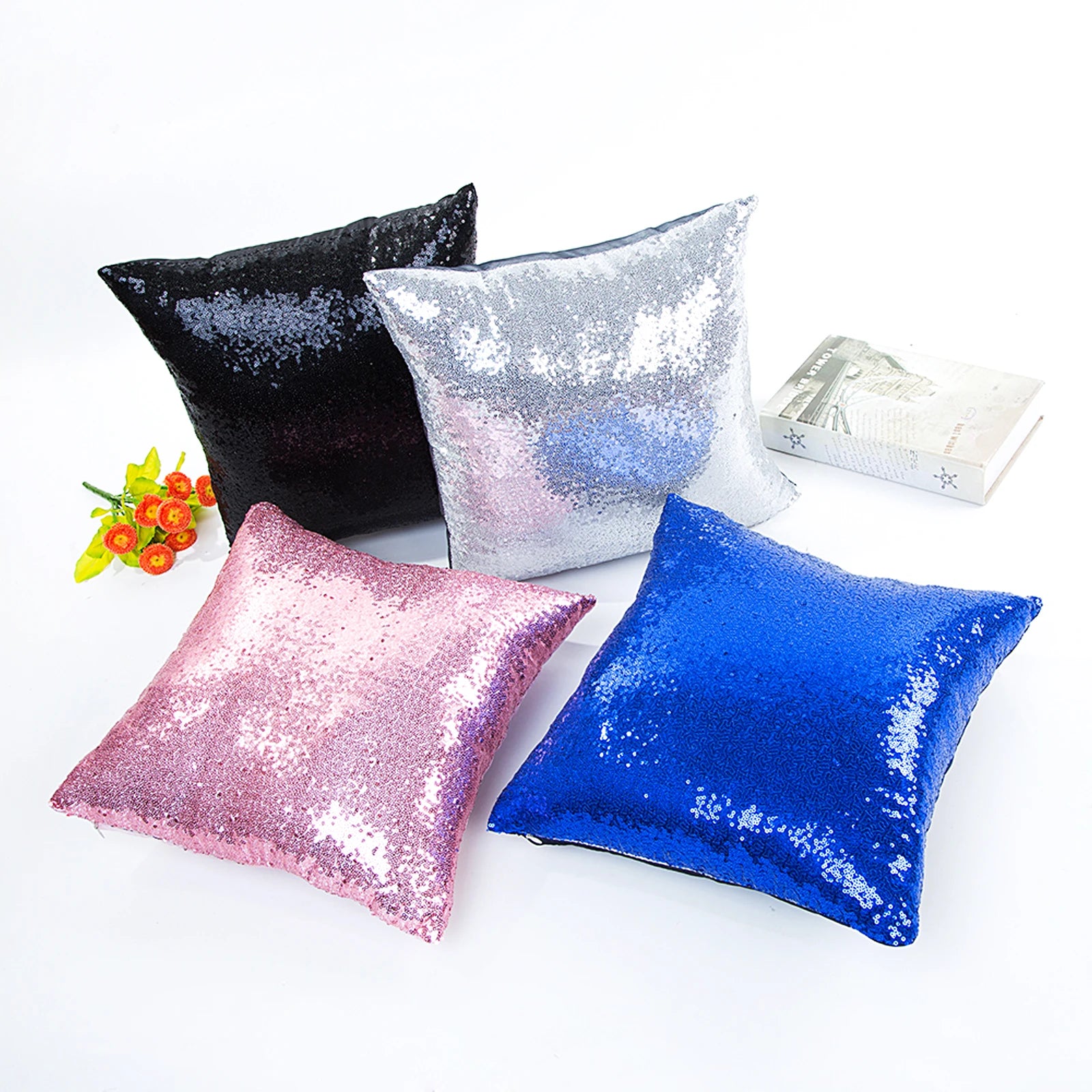 Housse de Coussin Pailletée