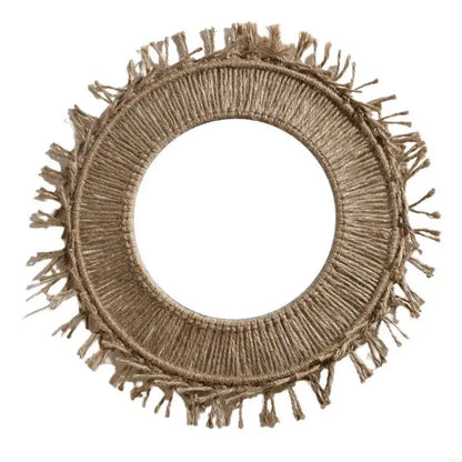 Miroir Mural Rond en Macramé