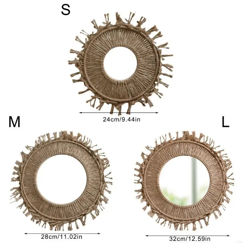 Miroir Mural Rond en Macramé