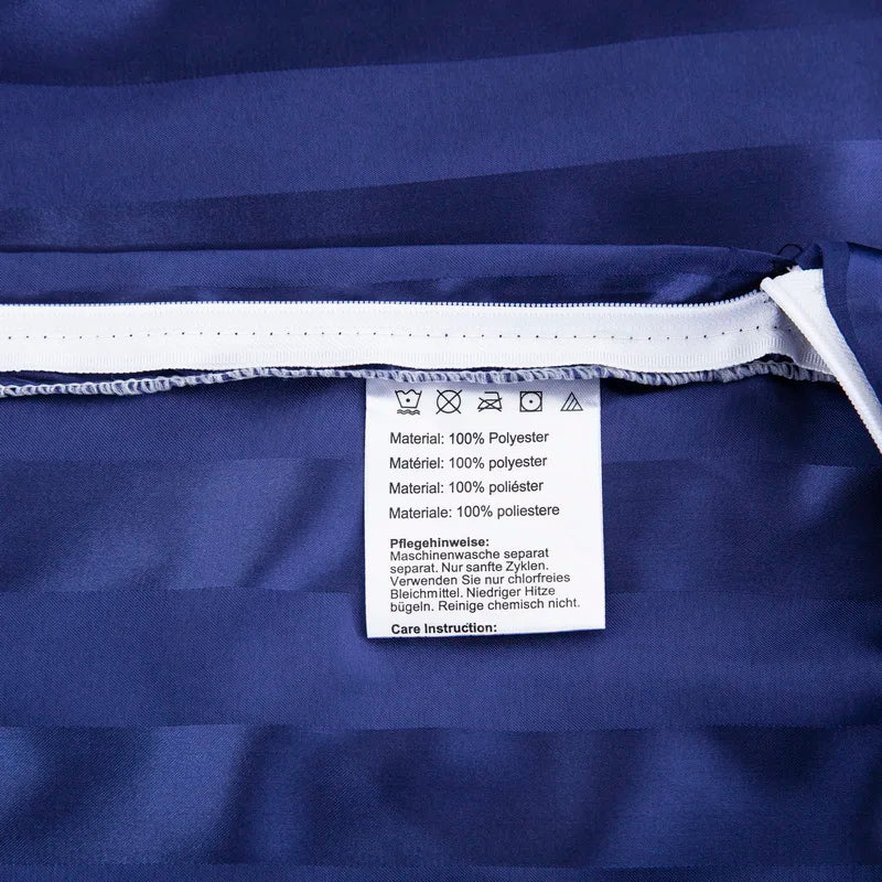 Parure Housse de couette rayée en Satin