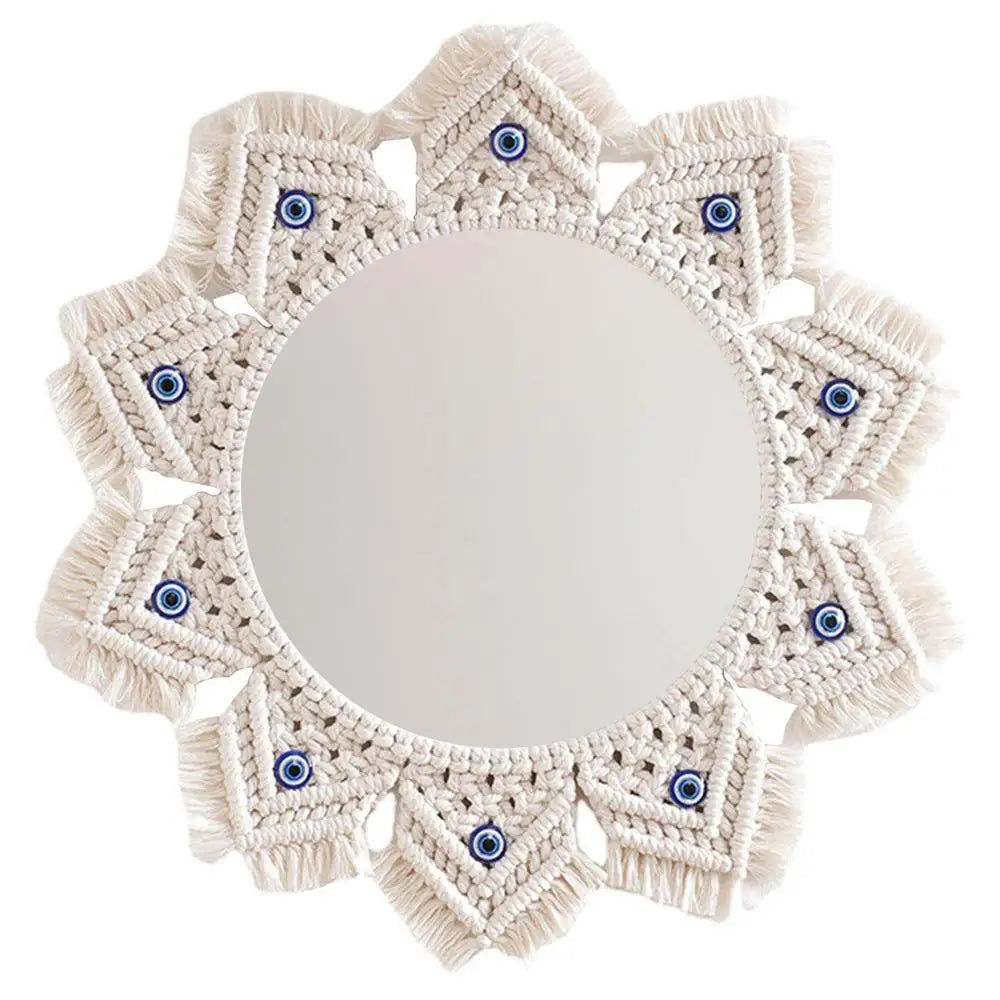 Miroir Décoratif Bohème en Macramé