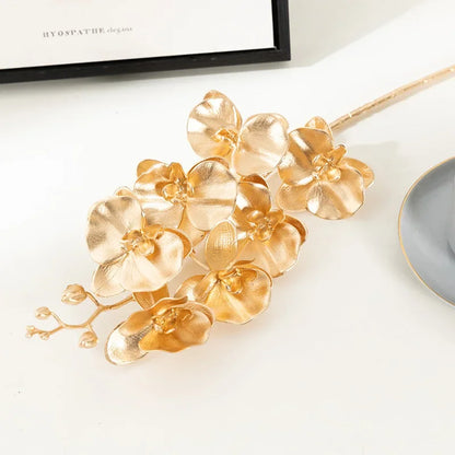 Fleur Artificielle Feuille de ginkgo Dorée