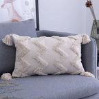 Housse de Coussin à Pompons style Bohème Nordique