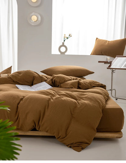 Parure Housse de Couette en Coton Lavé