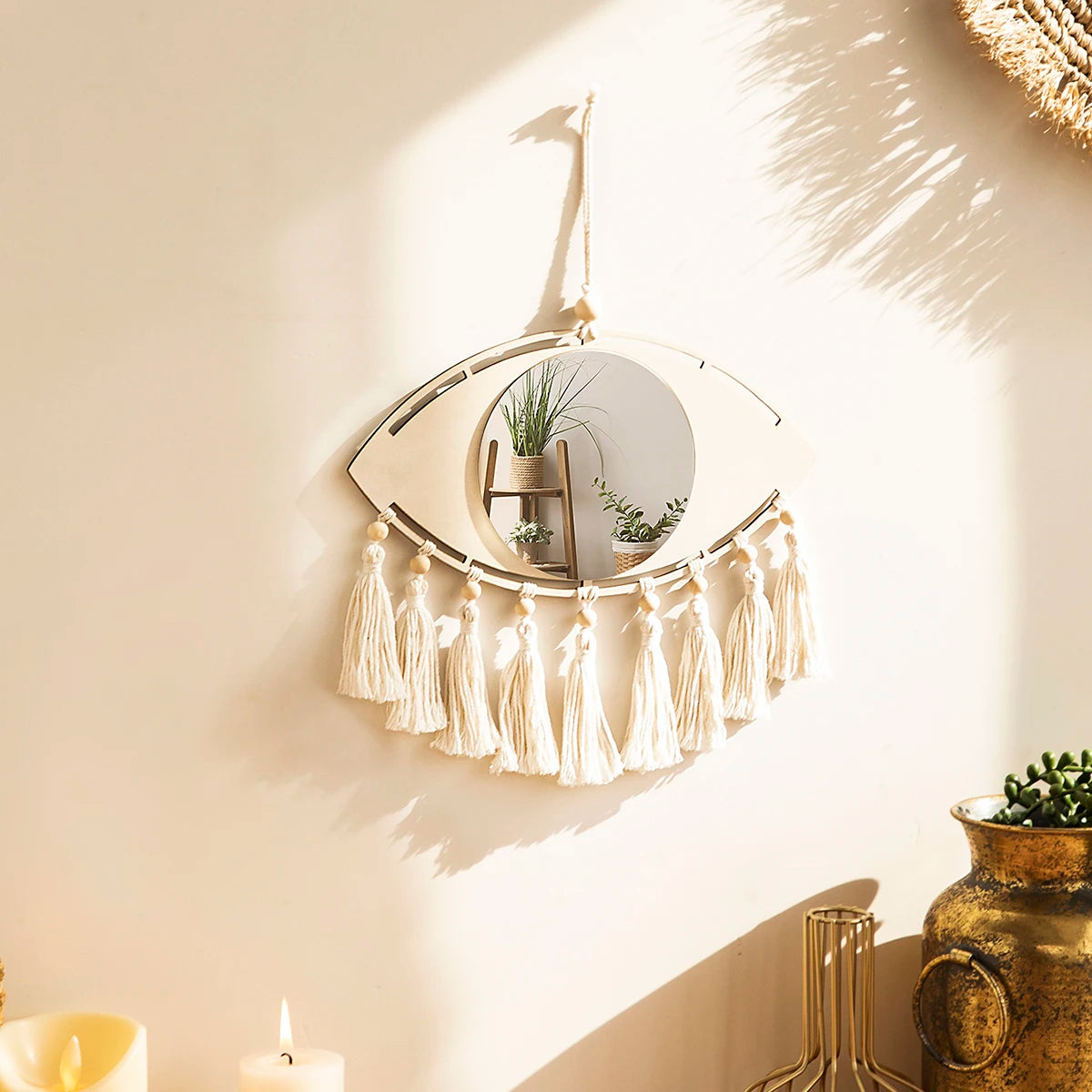 Miroir Décoratif Mural Macramé