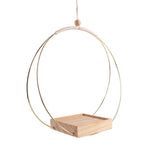 Macramé suspendue en bois naturel - Jardinière