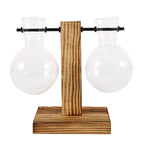 Vase en Verre sur Support Bois