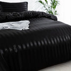 Parure Housse de couette rayée en Satin