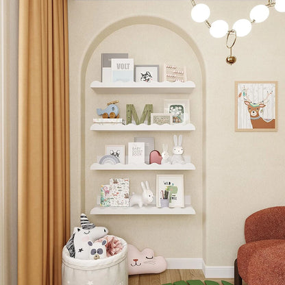 Étagère Ondulé Blanc en Bois