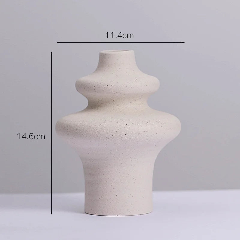 Vase en Céramique Blanc Design spiralé