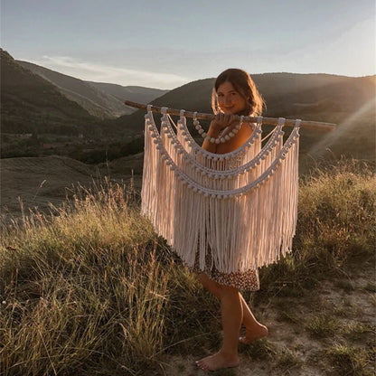 Grande Tenture Murale Bohème en Macramé