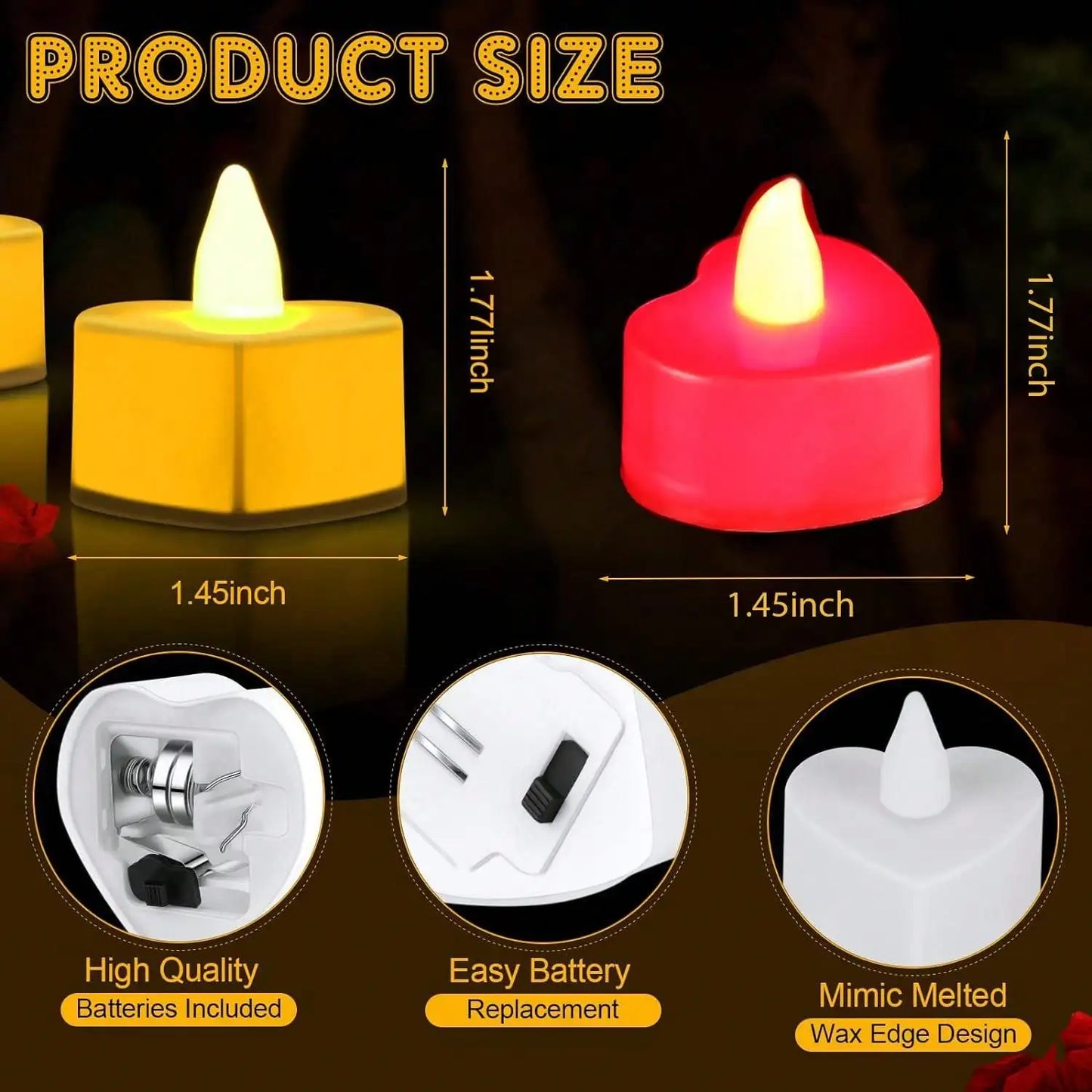 Bougies LED  en forme de Cœur