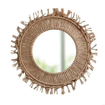 Miroir Mural Rond en Macramé