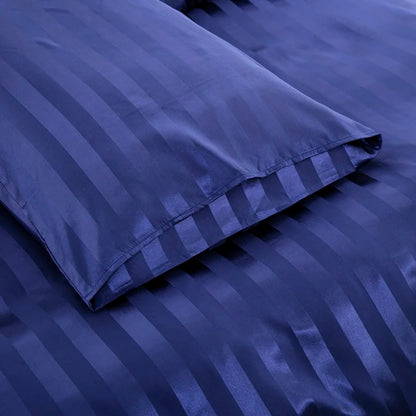Parure Housse de couette rayée en Satin