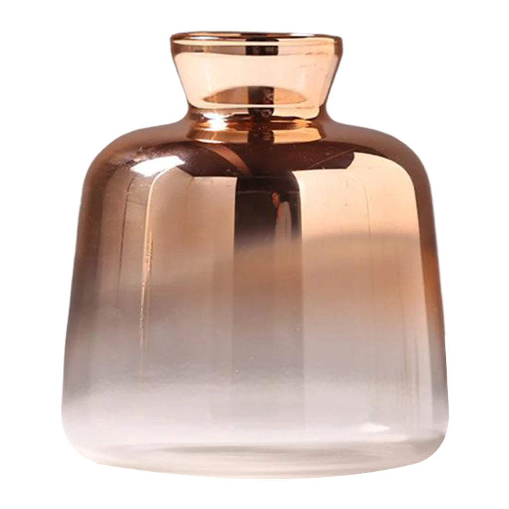 Vase en Verre Doré Transparent