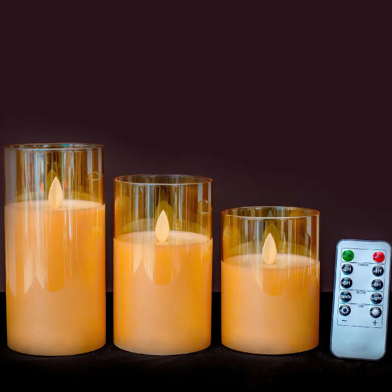 Bougies en Verre Doré Led