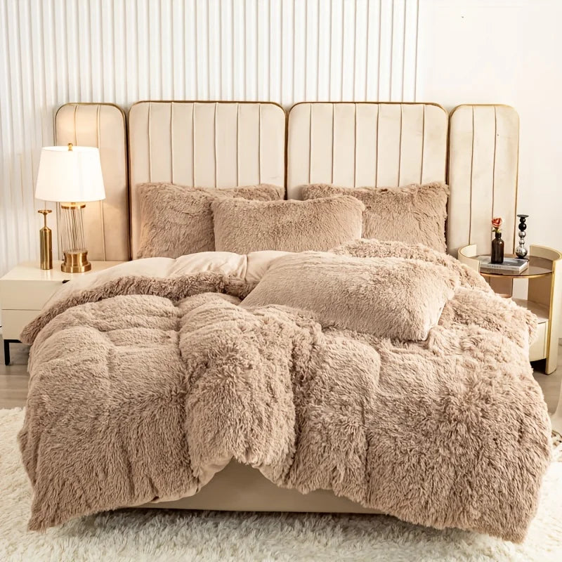 Parure Housse de Couette Fausse Fourrure