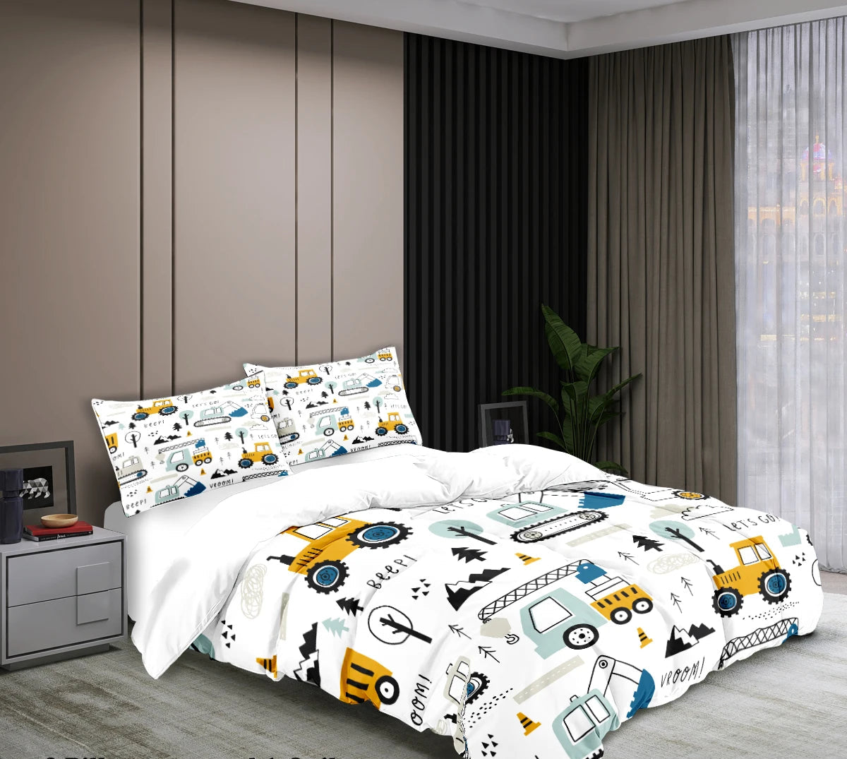 ﻿Parure Housse de Couette Motif Voiture