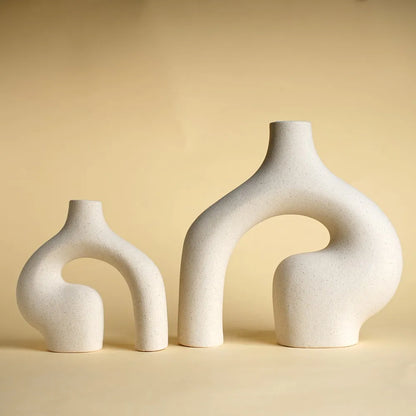 Vase en Céramique Style Nordique Blanc