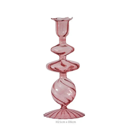 Bougeoir en Verre Coloré