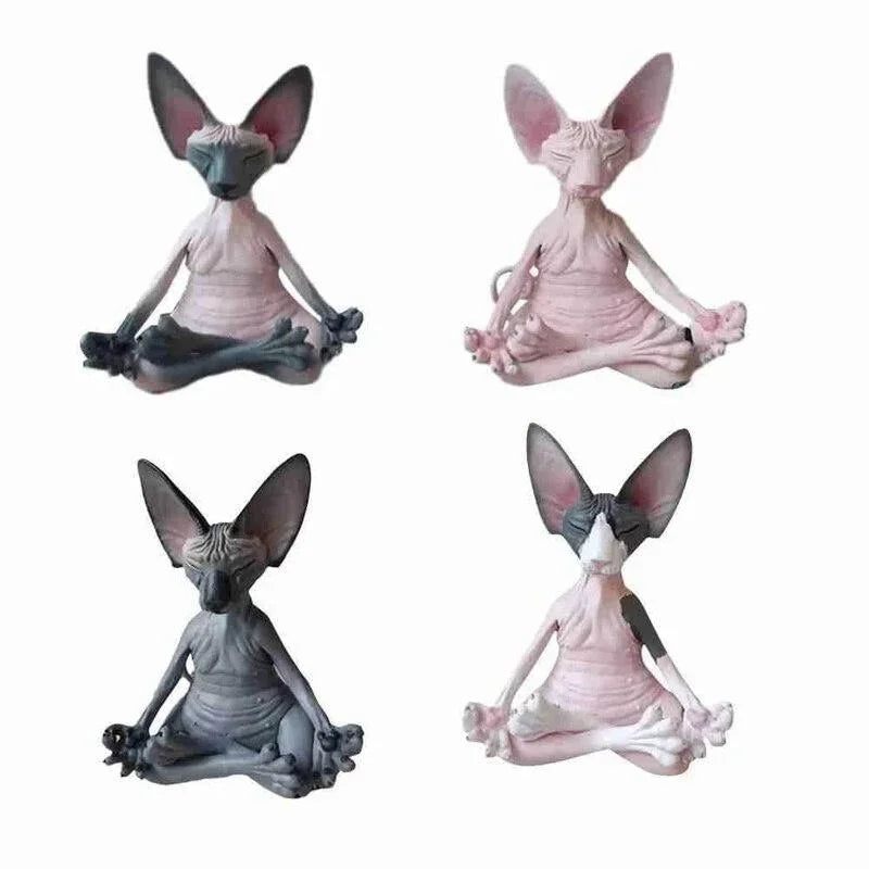 Figurine de Chat Sphynx Bouddha Décoration Intérieure
