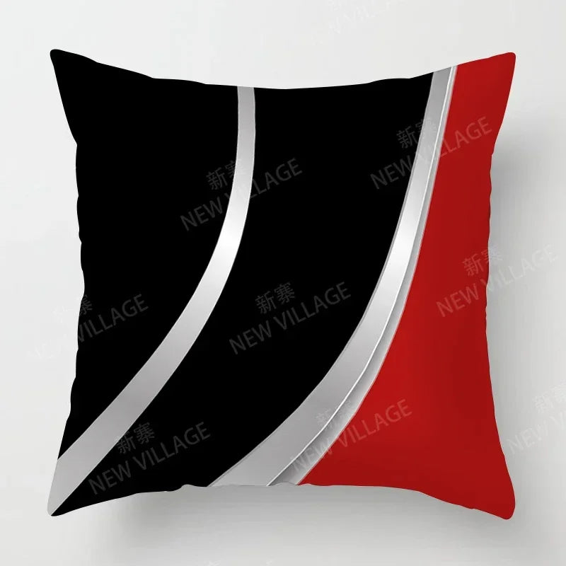 Housse de Coussin Rouge et Noir