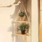 Macramé étagère Murale d'angle