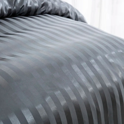 Parure Housse de couette rayée en Satin