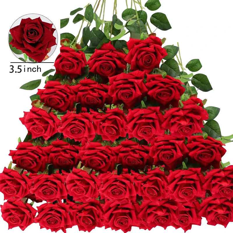 Fleur Artificielle Rose en Velours