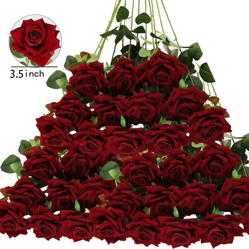 Fleur Artificielle Rose en Velours