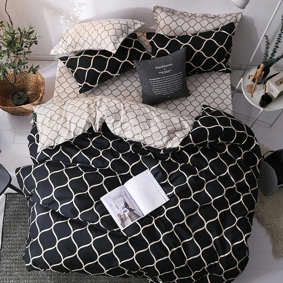 Parure de Lit Noir et Blanc